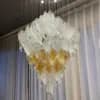 Aurelia Hand-Made Glass Feather Chandelier | Modern Cascading Amber Glass Pendant Light thumbnail 2