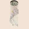 Stainless Steel & Artisan Ripple Glass Chandelier | Flowing Tiered Suspension Light thumbnail 1