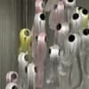 Stainless Steel & Artisan Ripple Glass Chandelier | Flowing Tiered Suspension Light thumbnail 3