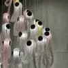 Stainless Steel & Artisan Ripple Glass Chandelier | Flowing Tiered Suspension Light thumbnail 4