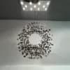 Steel & Artisan Stone-Glass Chandelier | Irregular Handcrafted Glass & Minimalist Ring Light thumbnail 1