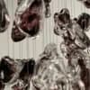 Steel & Artisan Stone-Glass Chandelier | Irregular Handcrafted Glass & Minimalist Ring Light thumbnail 4