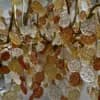 Brass Branch & Autumn Glass Disc Chandelier | Organic Form with Three-Tone Artisan Glass Light thumbnail 2