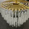 Cascading Ribbed Glass Chandelier | Matte Gold Multi-Tier Pendant thumbnail 4