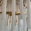Cascading Ribbed Glass Chandelier | Matte Gold Multi-Tier Pendant thumbnail 6