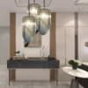 Crystal Ring Pendant Light | Modern Steel & Crystal Accent thumbnail 1