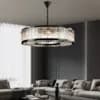 Crystal Ring Chandelier | Amber Prism & Black Metal Fixture thumbnail 1