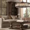 Crystal Ring Chandelier | Amber Prism & Black Metal Fixture thumbnail 2