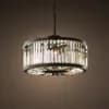Crystal Ring Chandelier | Amber Prism & Black Metal Fixture thumbnail 5