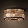 Crystal Ring Chandelier | Amber Prism & Black Metal Fixture thumbnail 6