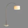 Curva Brass Floor Lamp | Arc Linen Shade Accent Light thumbnail 1