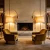 Curva Brass Floor Lamp | Arc Linen Shade Accent Light thumbnail 5