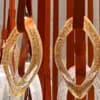 Leather Drape & Artisan Glass Chandelier | Warm Leather Strap & Sculptural Glass Globe Light thumbnail 4