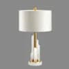 Alabaster Stone & Brass Table Lamp | Natural Stone Accent Light thumbnail 1