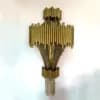 Mirror Gold Tube Wall Sconce | Polished Steel & Crystal Detail thumbnail 1