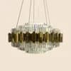 Modern Crystal Ring Chandelier | Stainless Steel & Crystal Flush Mount thumbnail 1