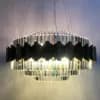 Modern Crystal Ring Chandelier | Stainless Steel & Crystal Flush Mount thumbnail 2