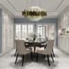 Modern Crystal Ring Chandelier | Stainless Steel & Crystal Flush Mount thumbnail 5