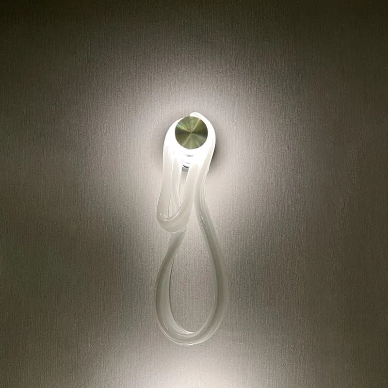 Stainless Steel & Artisan Glass Wall Sconce | Mirror Polish Ring & Handcrafted Globe Light - 1