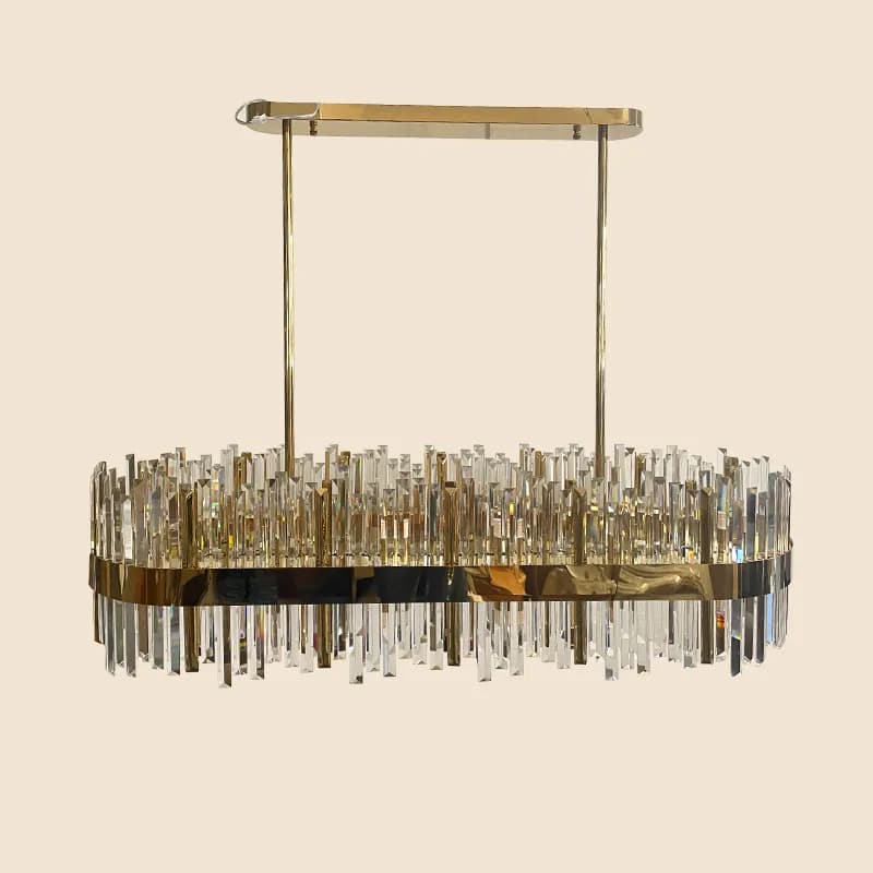 Crown Crystal Ring Chandelier | Tiered Gold & Crystal Statement Light - 1