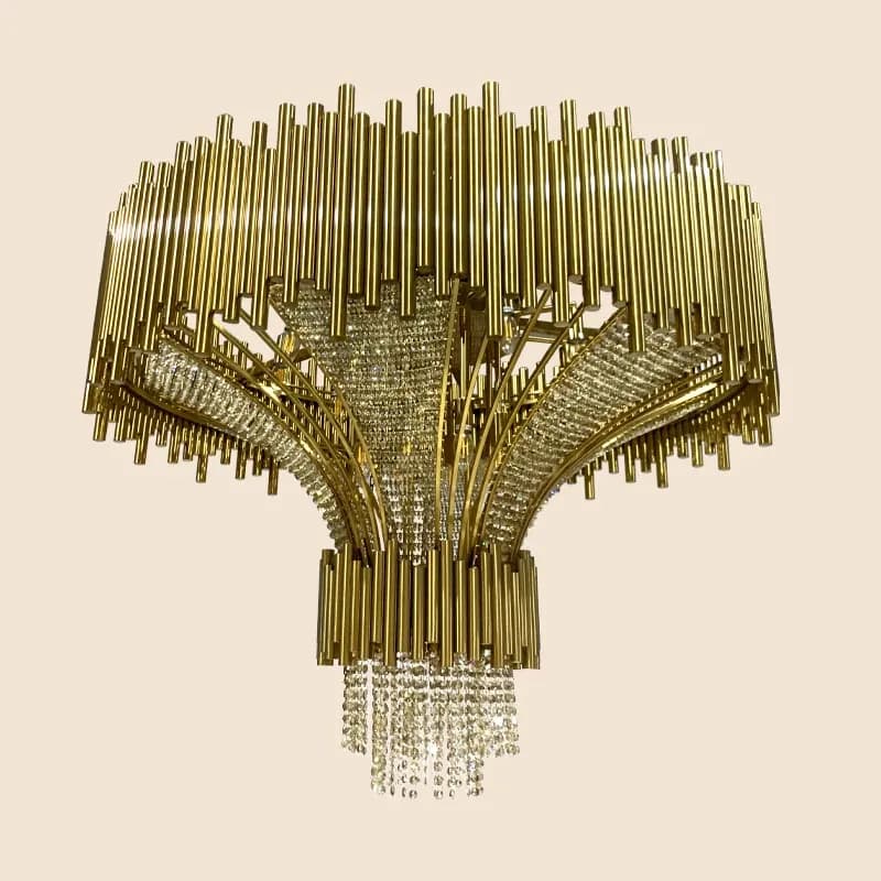 Crown K9 Crystal Ring Chandelier | Modern Tiered Crystal Ceiling Light