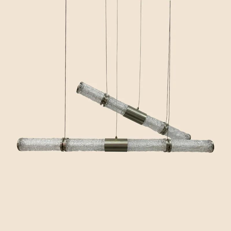 Stainless Steel & Glass Linear Pendant | Modern LED Bar Light - 1